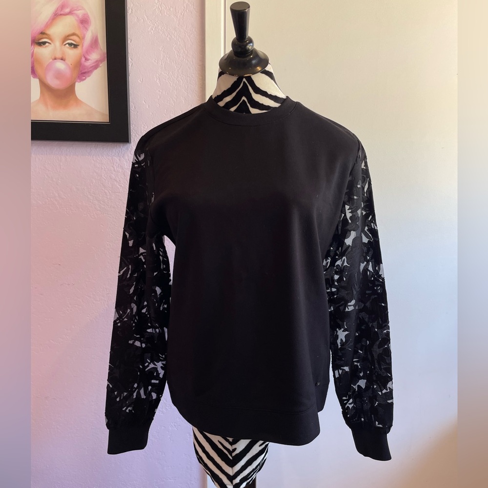 Ted Baker Black Long Sleeve Lace Blouse